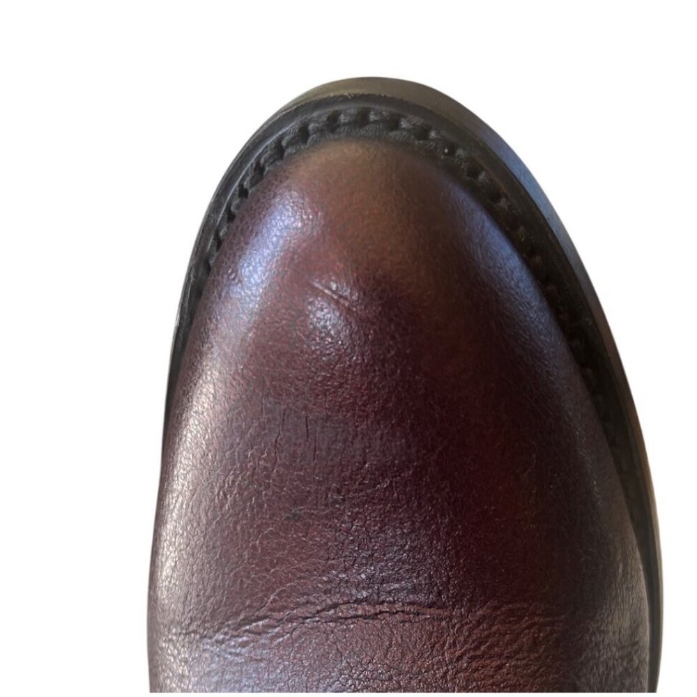 Frye Mustang Grommet Short Ankle Boots 7.5 Burgundy Ombre Leather Western Boots - Picture 14 of 14